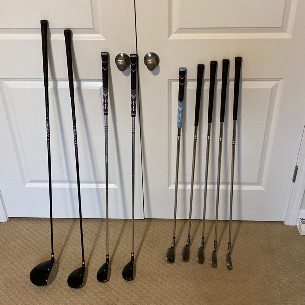 Top flight golf clubs -3i, 6-9i, 4,5 hybrid, 3w and Driver
